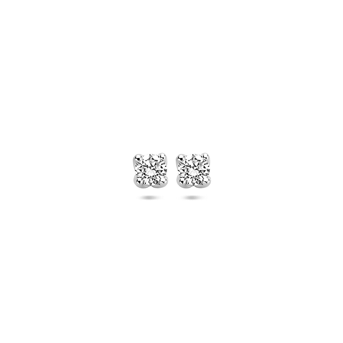 Ohrstecker aus 14K Weißgold mit zwei lab-grown Diamanten von je 0,10 ct und 3,25 mm Durchmesser