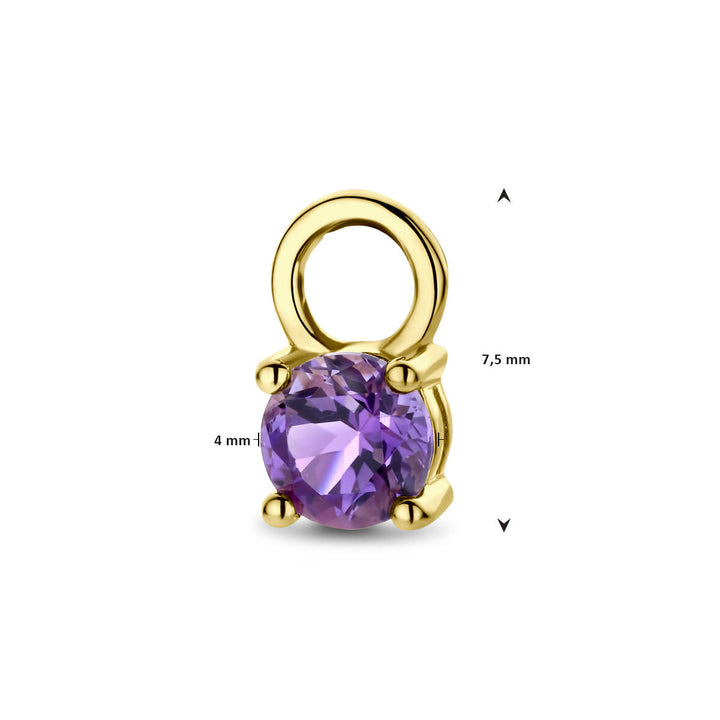 Ohrring-Anhänger Amethyst pro Stück 14K Gelbgold