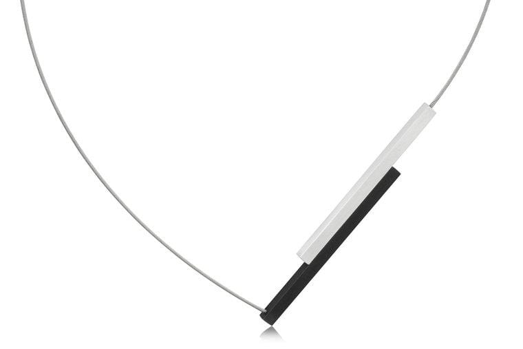 Halskette Lange Streifen matt|schwarz C149Z