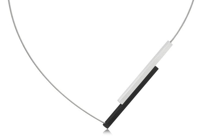 Halskette Lange Streifen matt|schwarz C149Z