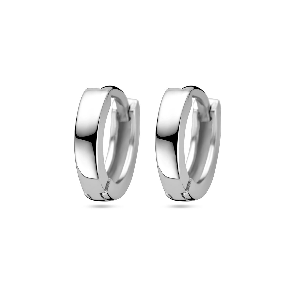 Klapp-Ohrringe aus Silber mit flacher, 2,5 mm breiter Oberfläche