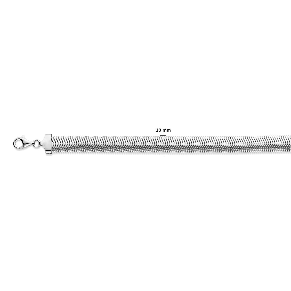 Schlange Kugel 10 mm rhodiniert Silber