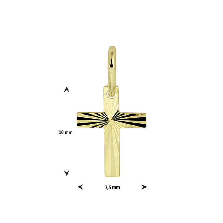 Anhänger Kreuz massiv 14K Gelbgold