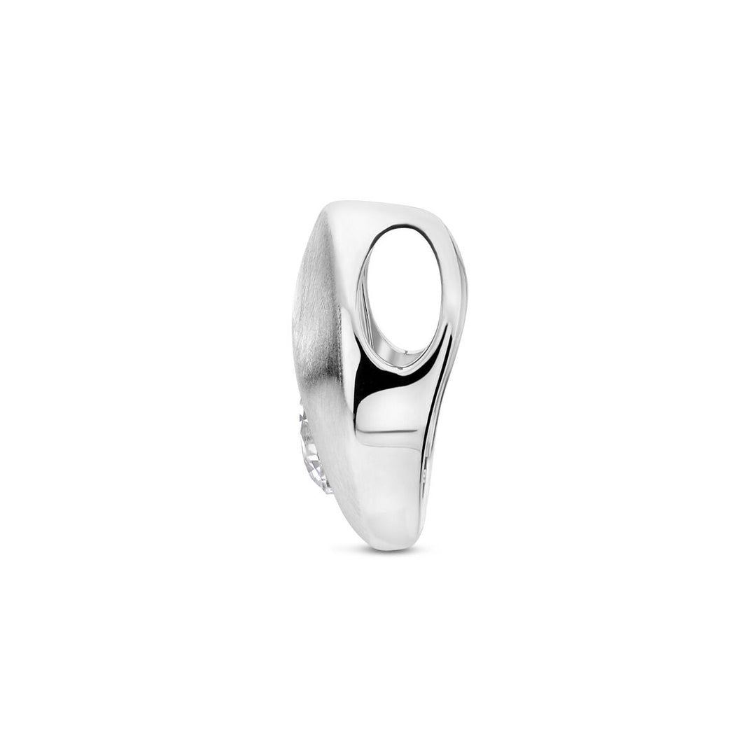 Anhänger Tropfen Zirkonia Poly/Silber matt rhodiniert