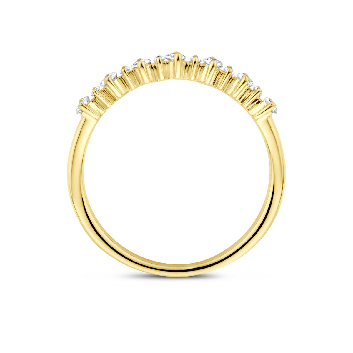 Ring laborgezüchteter Diamant 0,23 Karat H SI 14K Gelbgold