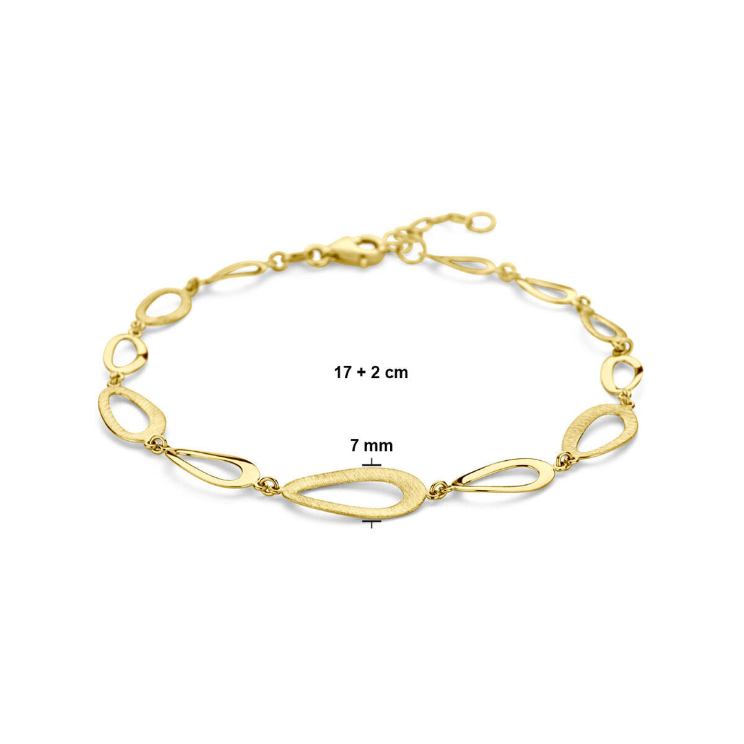 Goldarmband Damen poly/matt 14K