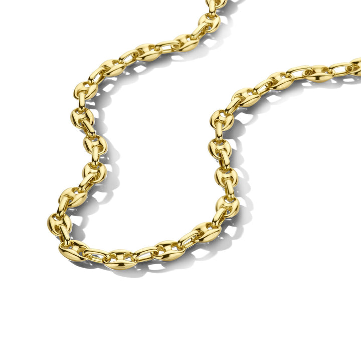 Kaffeebohnen-Halskette 5,8 mm 43 cm 14K Gelbgold