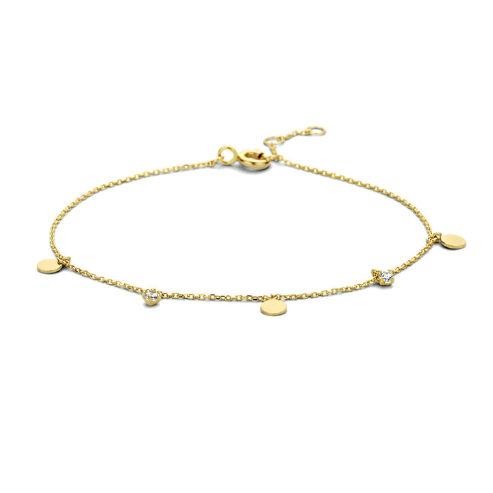 Goldarmband Damen runder Zirkonia 14K