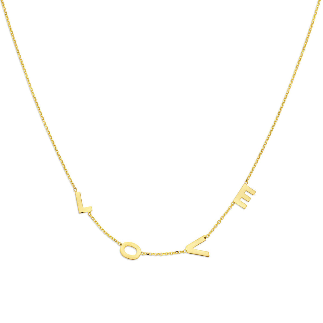 Halskette Love 42 + 3 cm 14 Karat Gelbgold