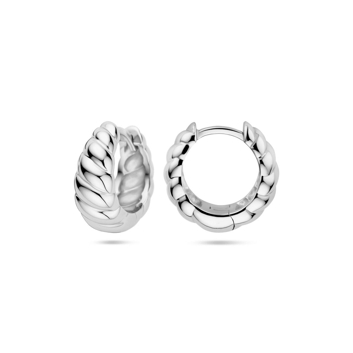 Klappohrringe gedreht 6,5 mm Silber rhodiniert