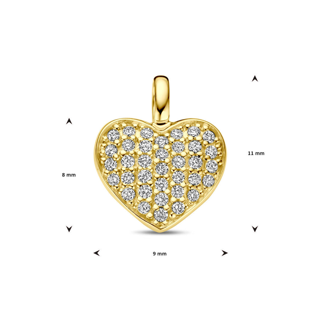 Anhänger Herz und Diamant h si 14K Gelbgold