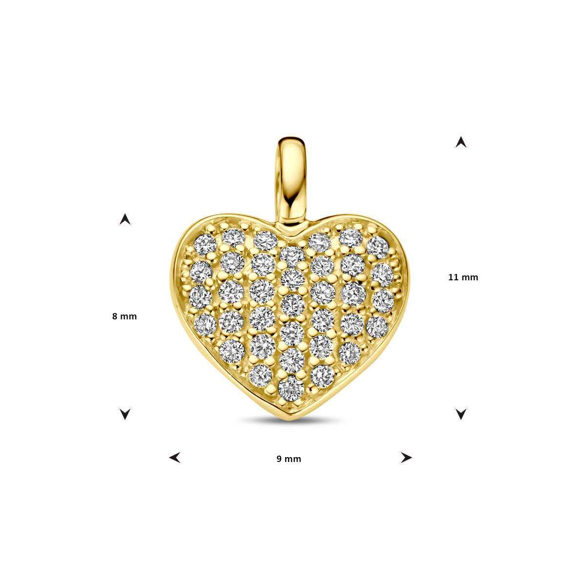 Anhänger Herz und Diamant h si 14K Gelbgold