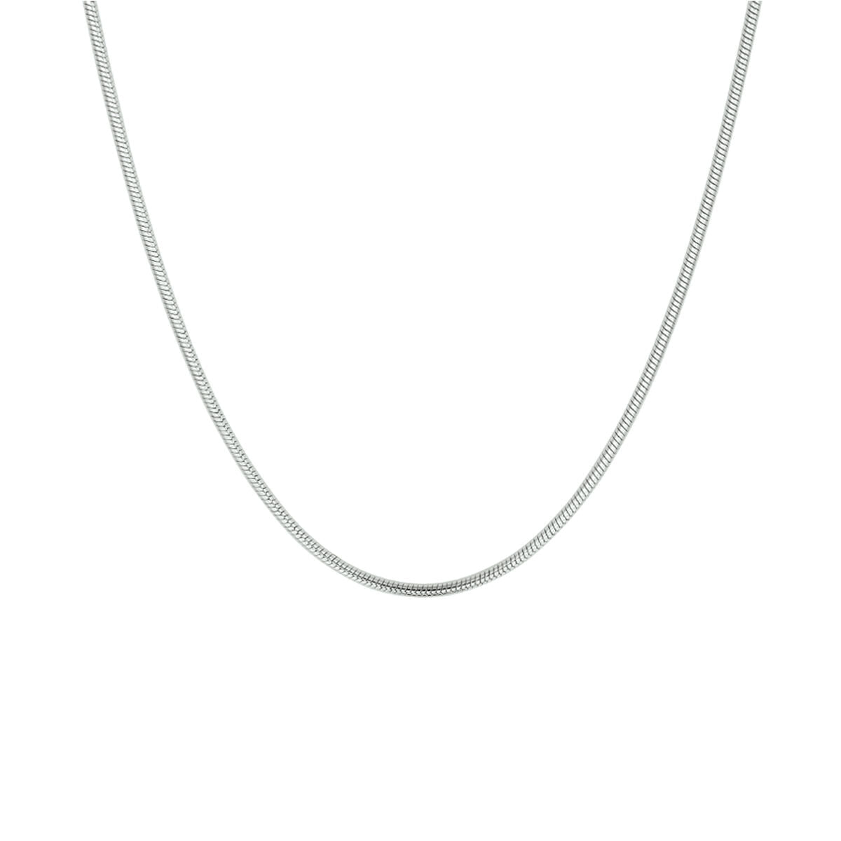 Halskette Schlange rund 1,4 mm Silber rhodiniert