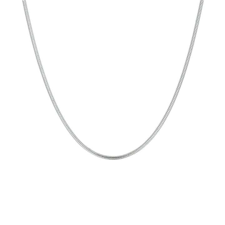 Halskette Schlange rund 1,4 mm Silber rhodiniert