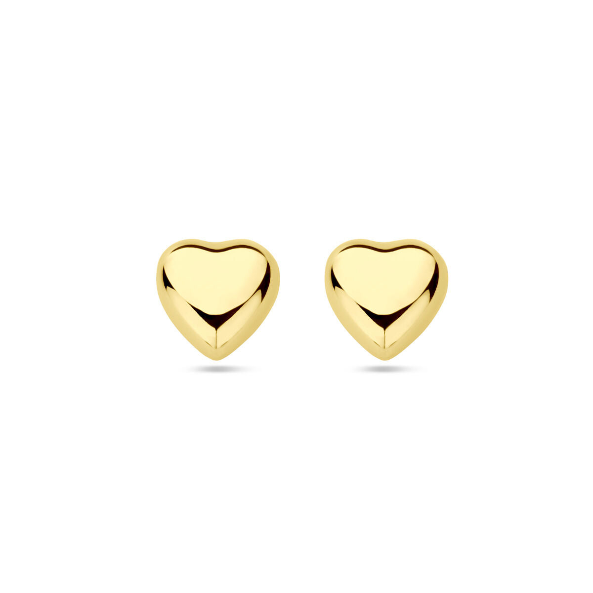 Ohrstecker in Herzform aus 14K Gelbgold mit glänzender Oberfläche
