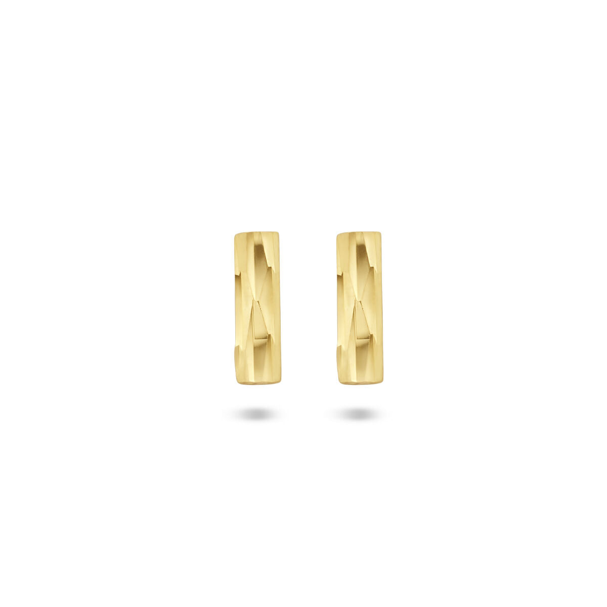 Ohrstecker aus 14K Gelbgold mit gediamantierter Balkenform
