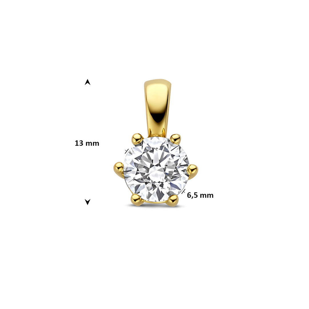 Gouden hanger met lab grown diamant – 14k geelgoud
