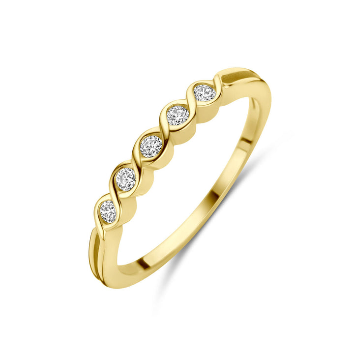 Gelbgoldring Zirkonia 14K
