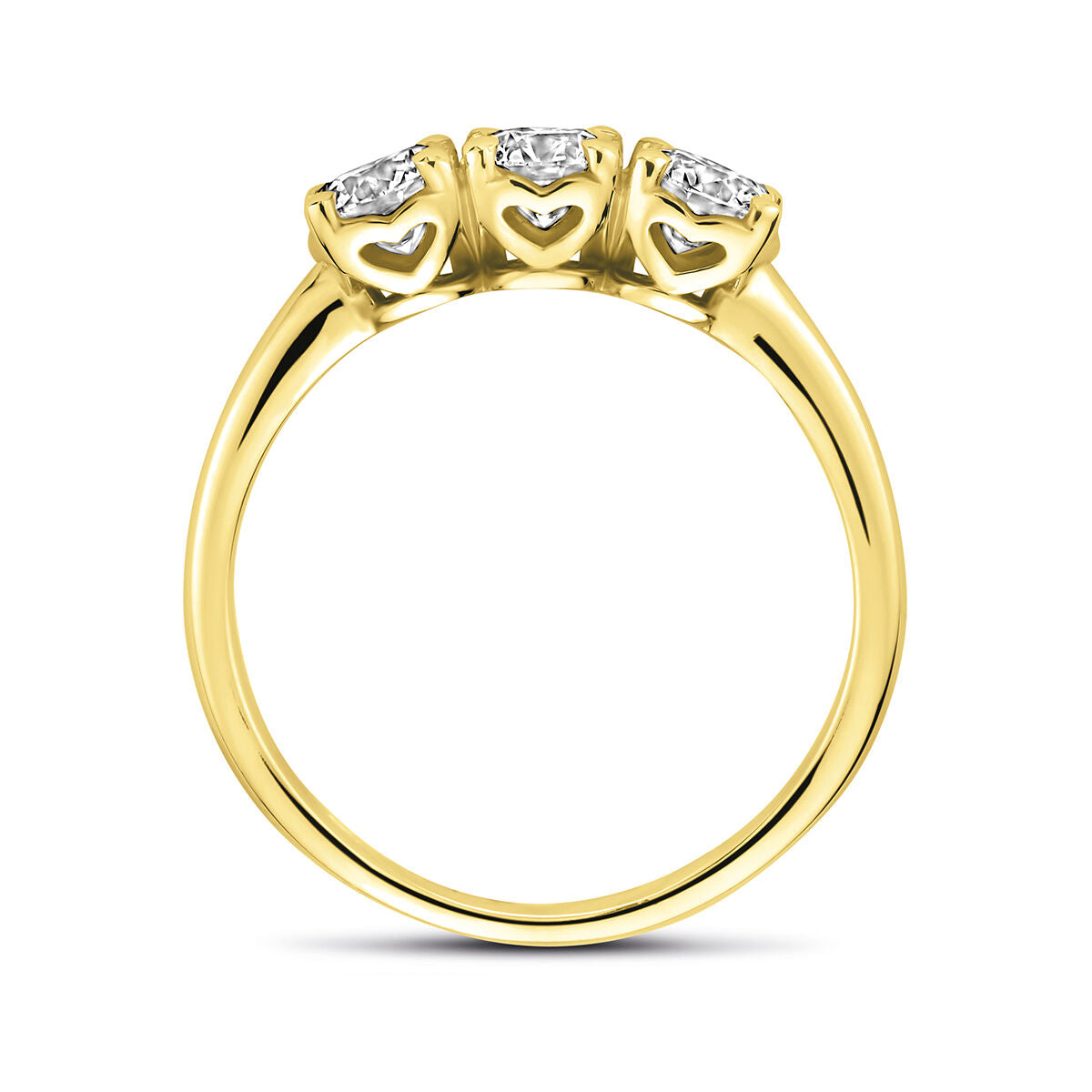 Damenring aus 14k Gelbgold mit 0.90ct laborgezüchtetem Diamanten