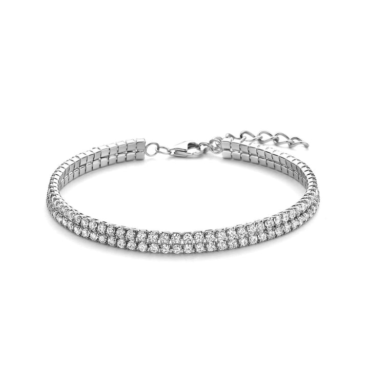 Zilveren dames armband met zirkonia – gerhodineerd 925 zilver