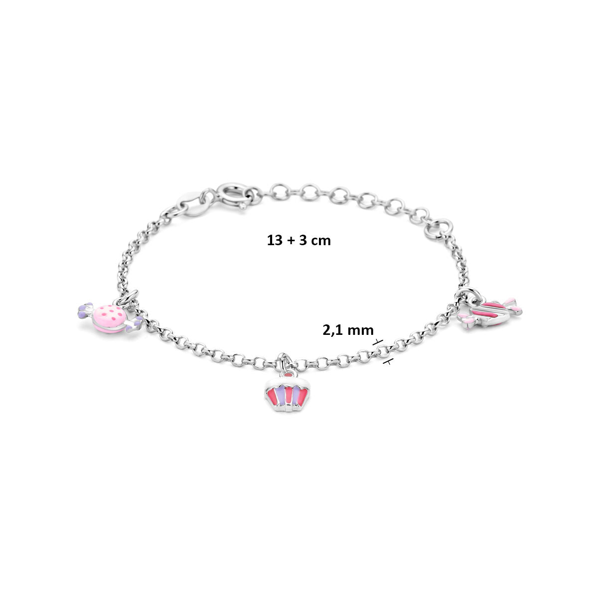 Silbernes Kinderarmband – rhodiniertes 925er Silber mit Farbakzenten