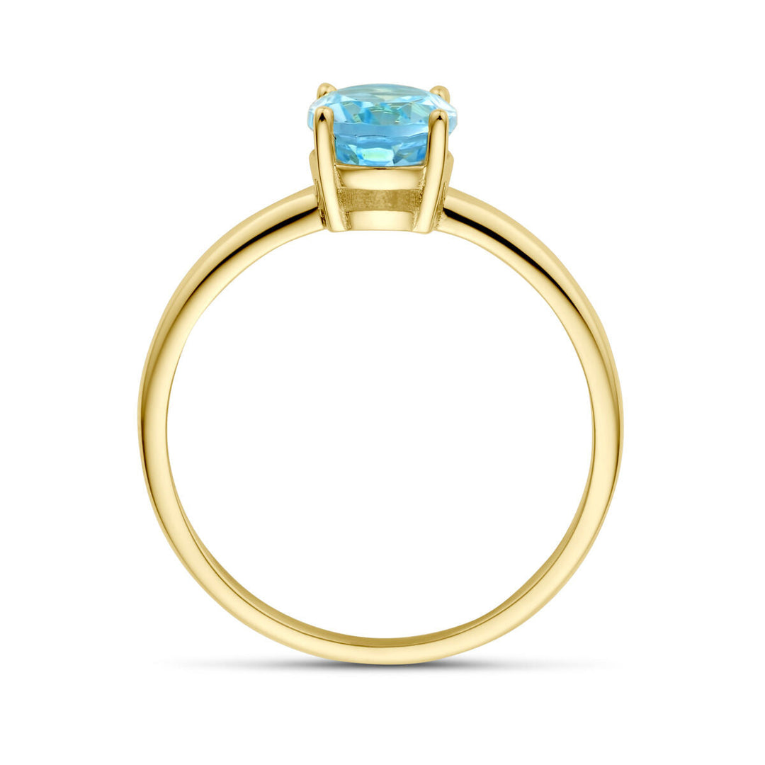 Ring Blautopas 14K Gelbgold