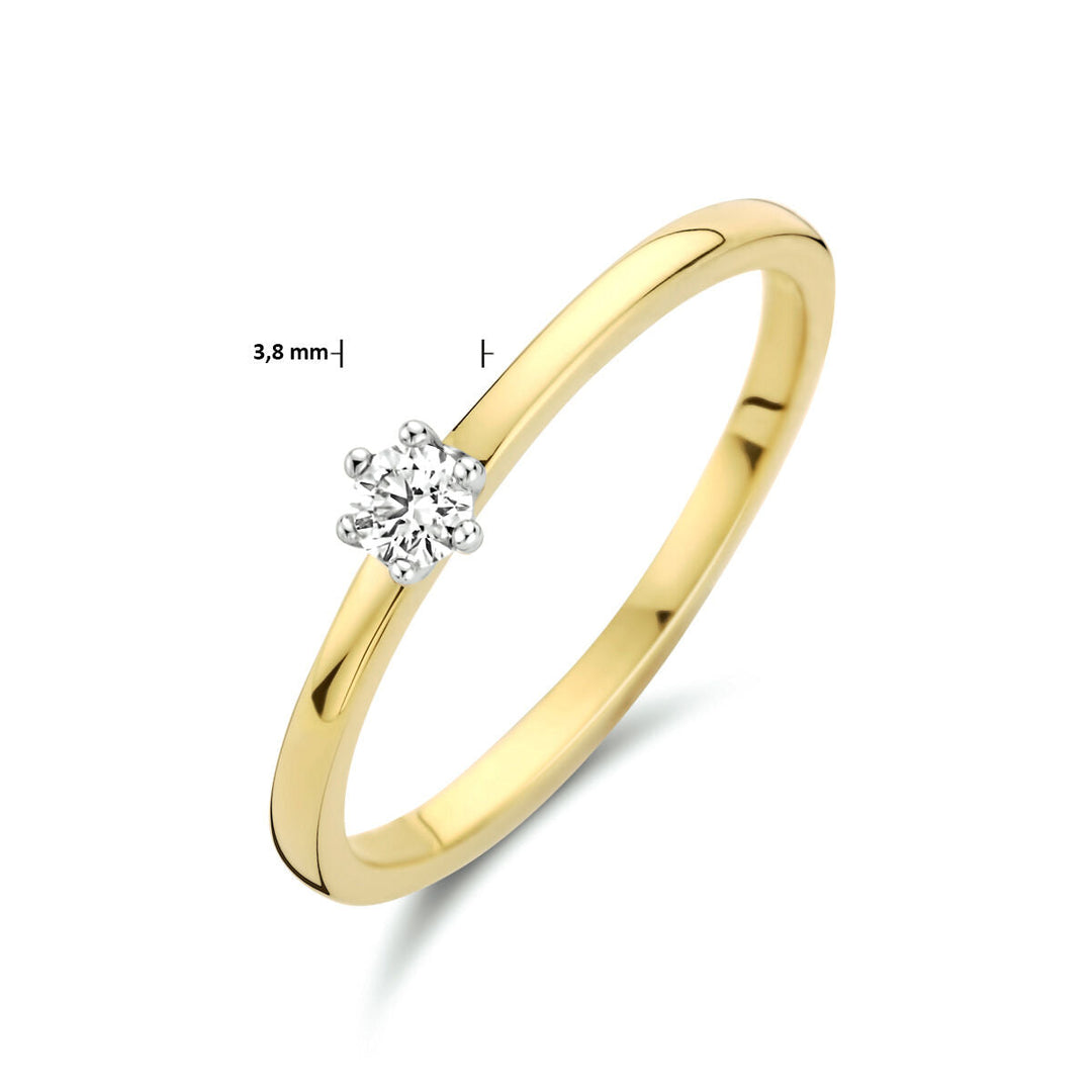 Ring Diamant 0,10 ct h si 14K Bicolor-Gold gelb/weiß