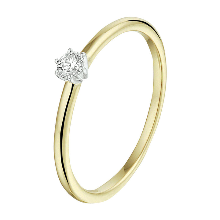 Ring Diamant 0,10 ct h si 14K Bicolor-Gold gelb/weiß