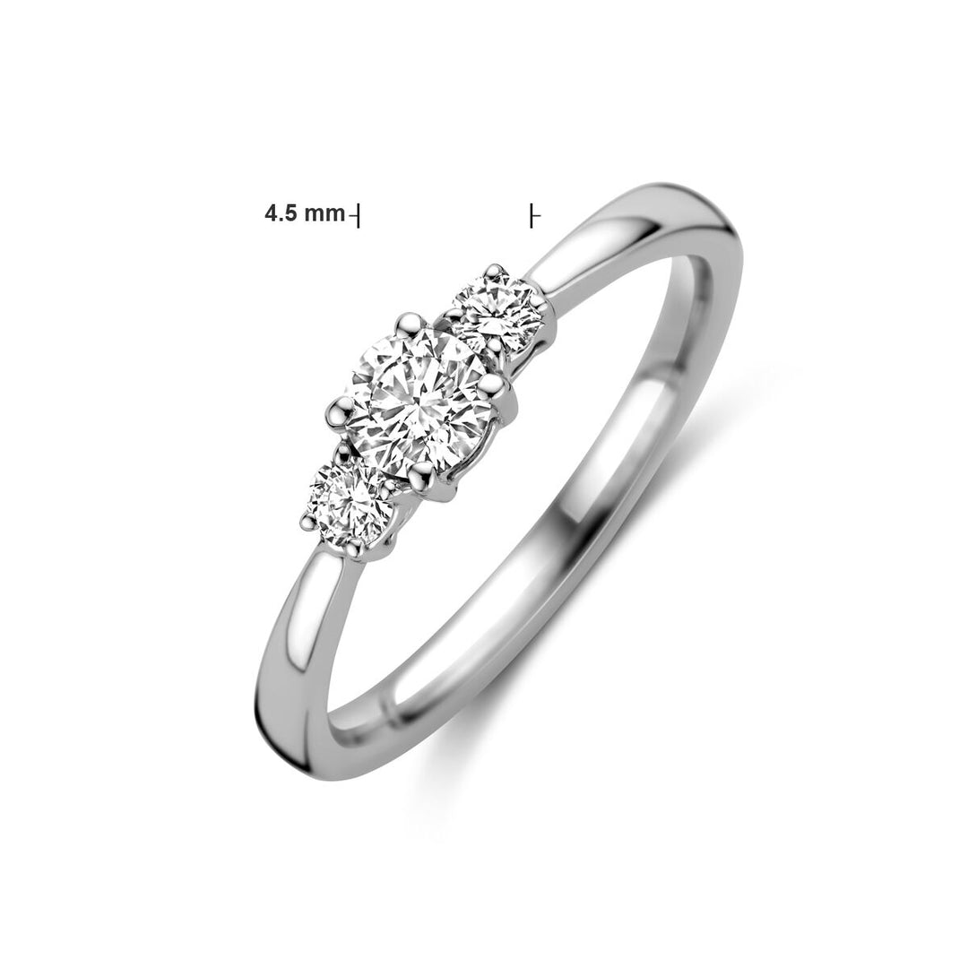 Ring Trilogie Lab-Grown-Diamant 0,46 ct H SI 14 K Weißgold