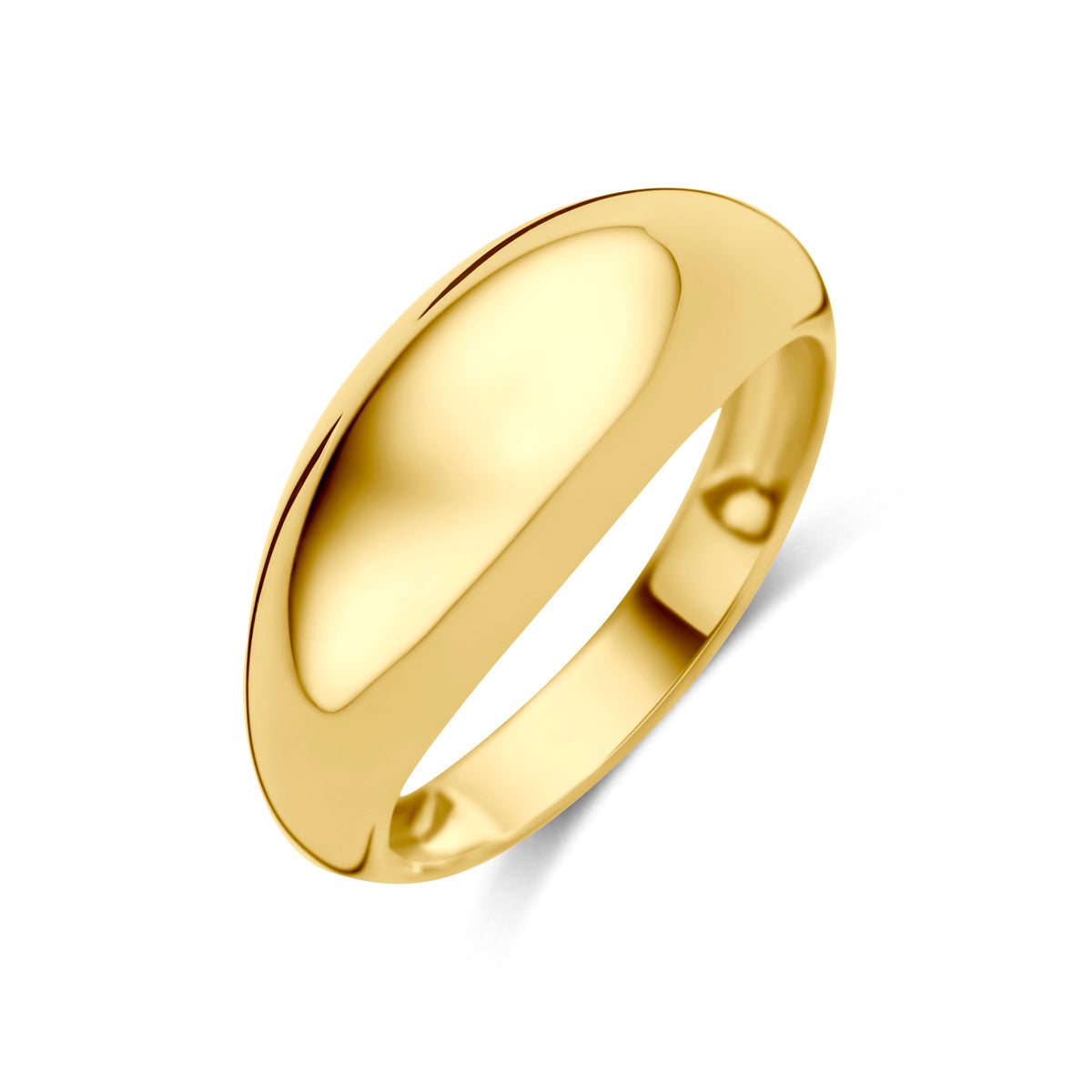 Ring aus 9 Karat Gelbgold mit glatter, ovaler Oberfläche