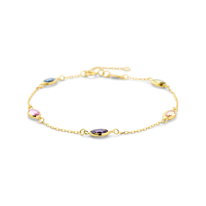 9k armband synthetische stenen 9K geel