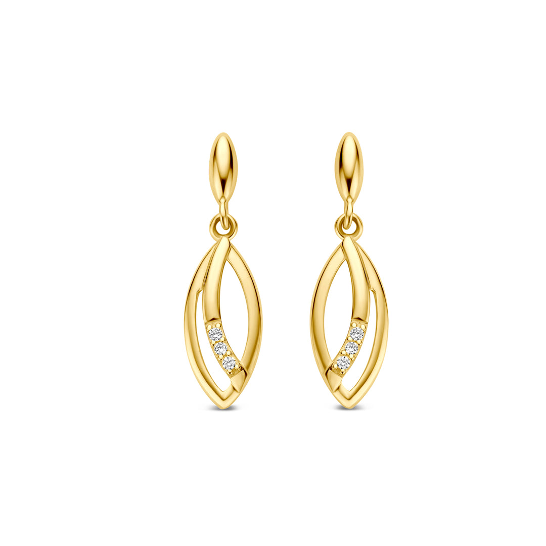 9k oorhangers zirkonia 9K geel