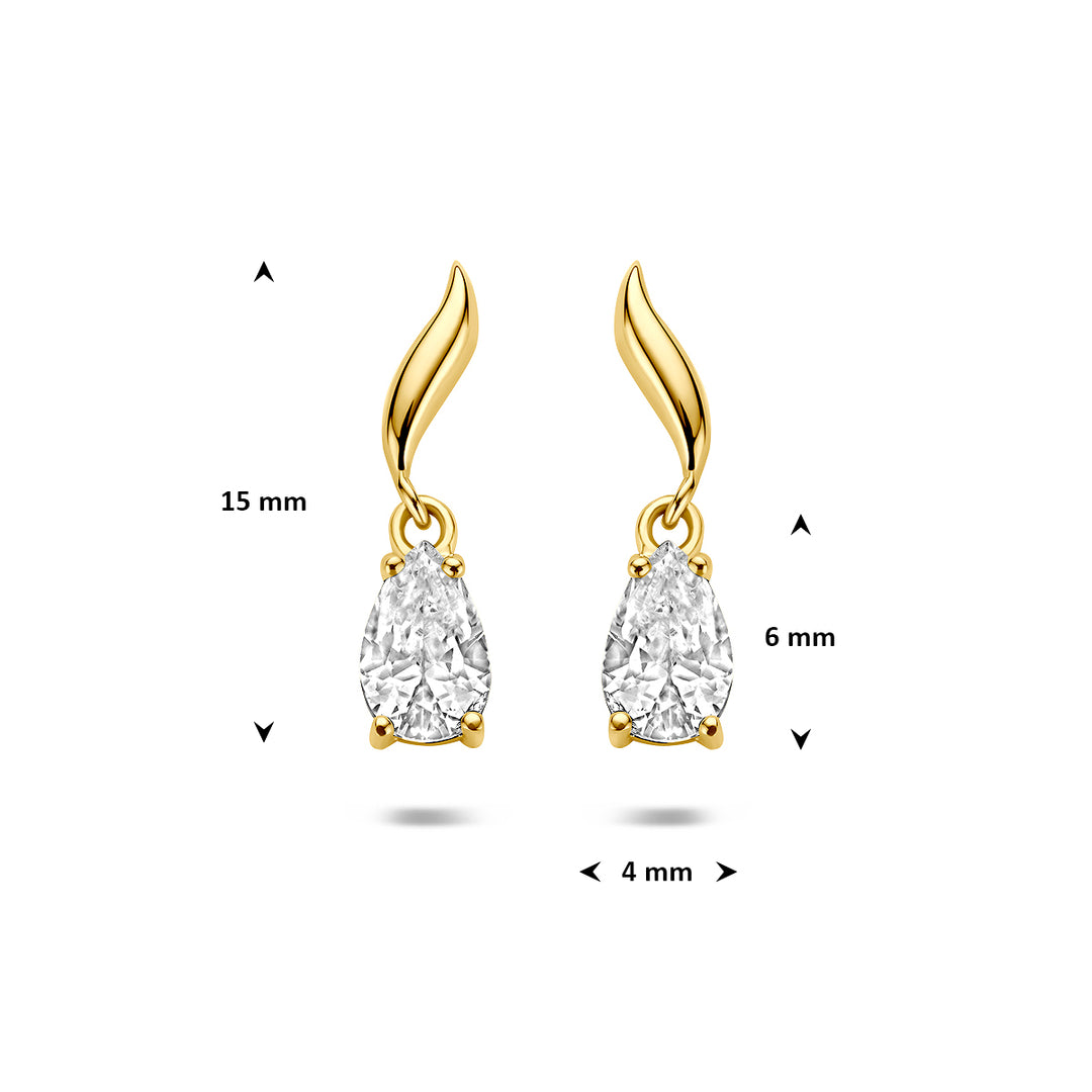 9k oorhangers zirkonia 9K geel