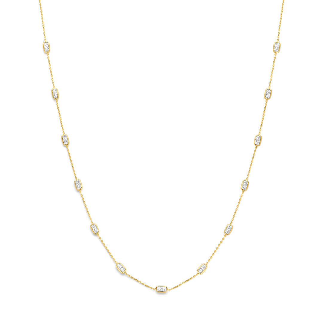 9k collier zirkonia 9K geel