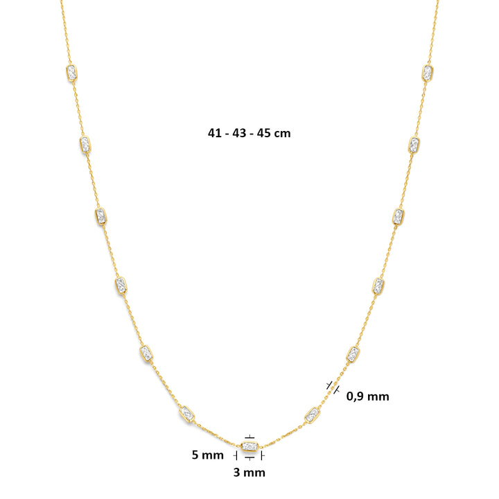 9k collier zirkonia 9K geel