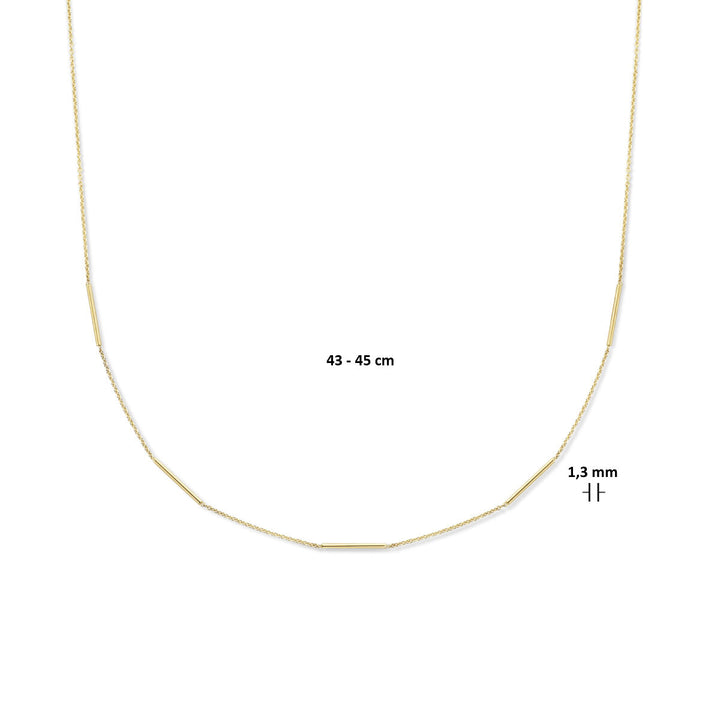 Halskettenstangen 43 - 45 cm 1,3 mm 14K Gelbgold