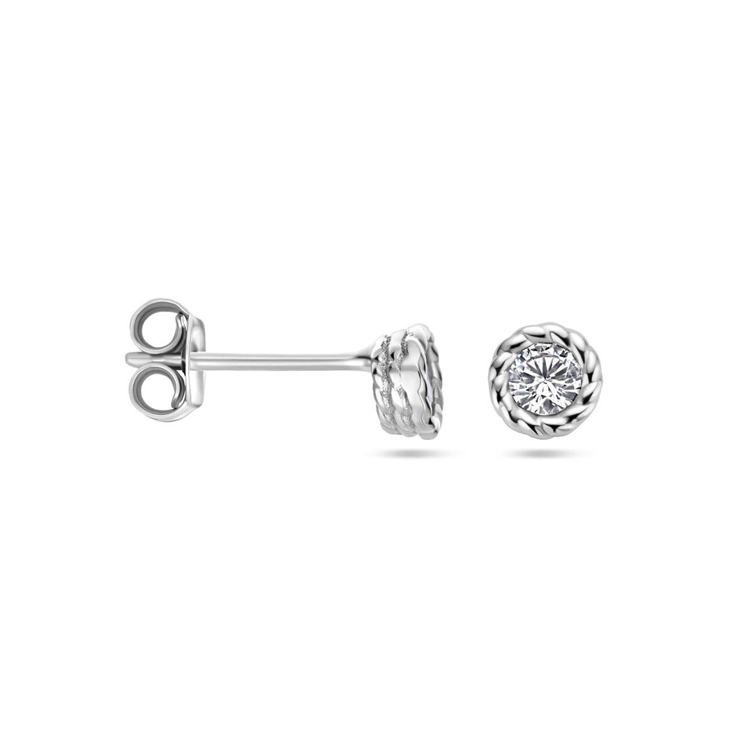 Ohrstecker Zirkonia Silber rhodiniert