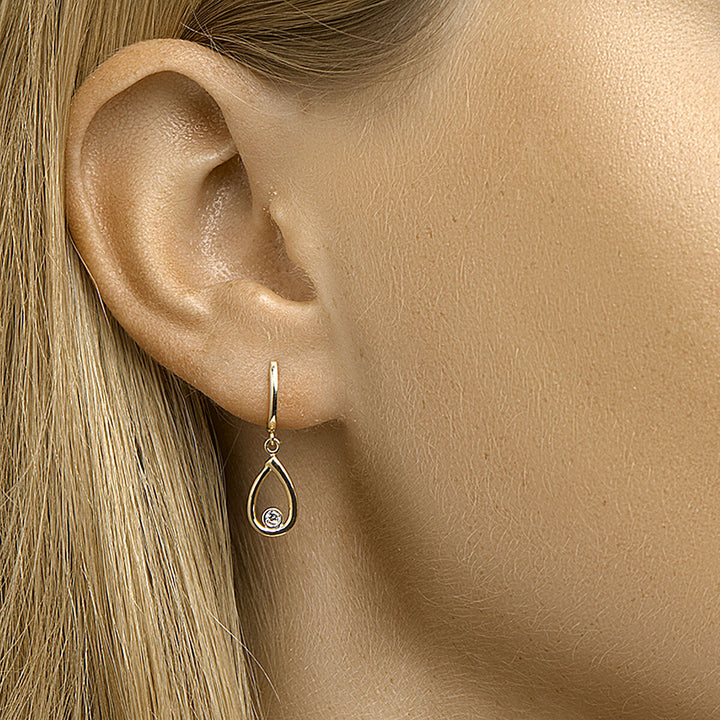 Ohrringe Zirkonia 14K Gelbgold