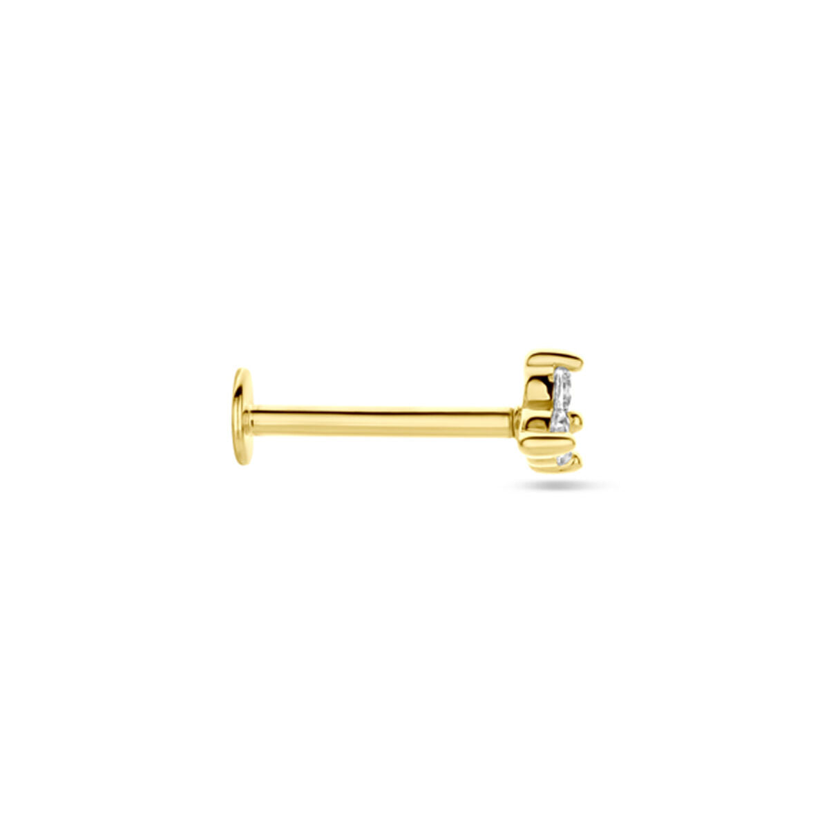 Flat Back Piercing Zirkonia 3,5 mm 14K Gelbgold