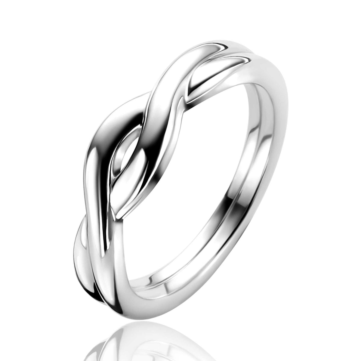 Ring aus Silber mit geschwungenem, ineinandergreifendem Design