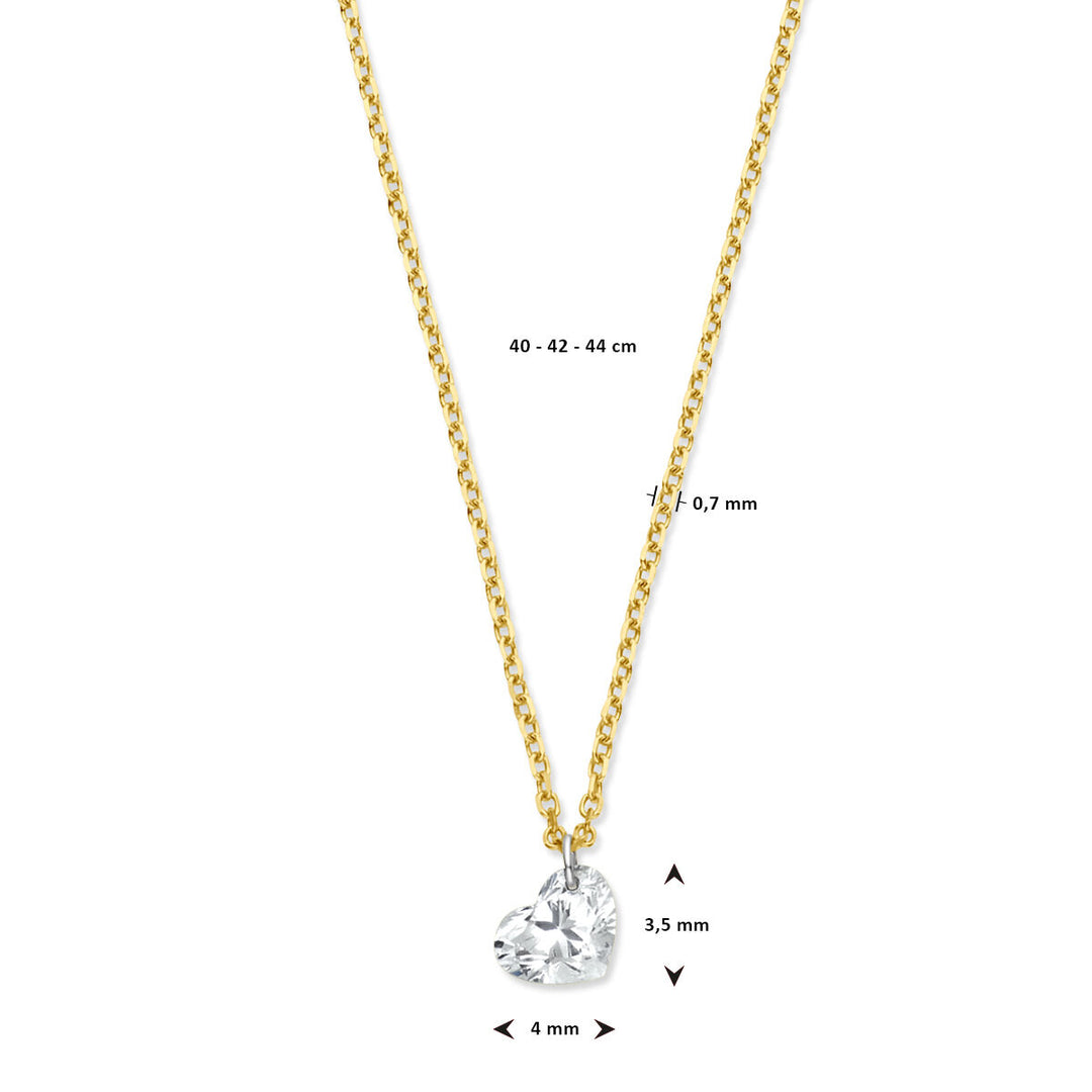 Halskette Herz Diamant 40 – 42 – 44 cm 0,25 ct g SI 18 K Gelbgold