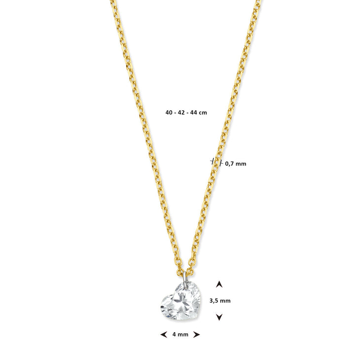 Halskette Herz Diamant 40 – 42 – 44 cm 0,25 ct g SI 18 K Gelbgold