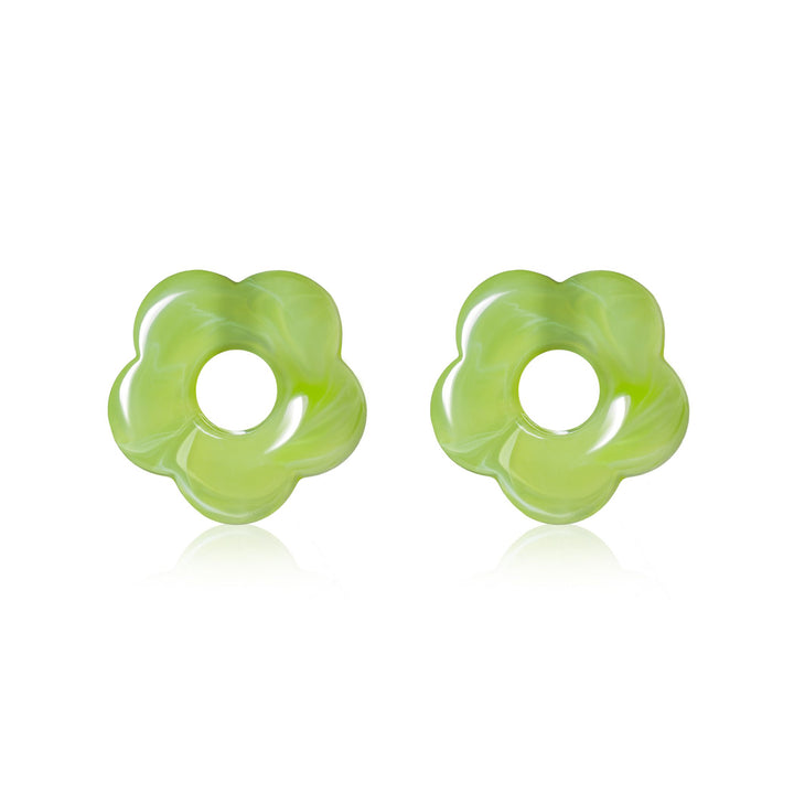 Zinzi oorbedels bloem lichtgroen ZICH2720G