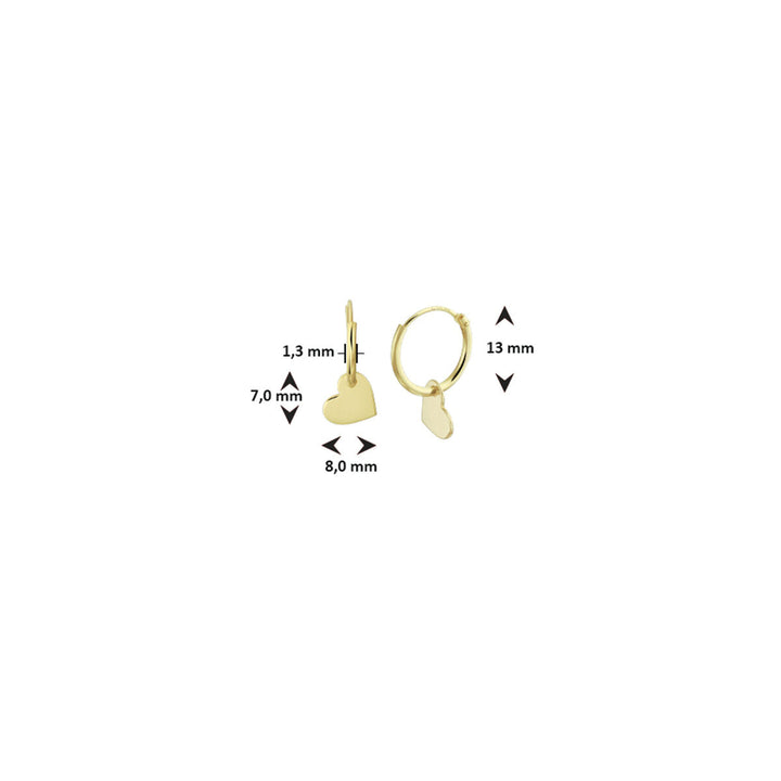 Ohrringe Herz 14K Gelbgold