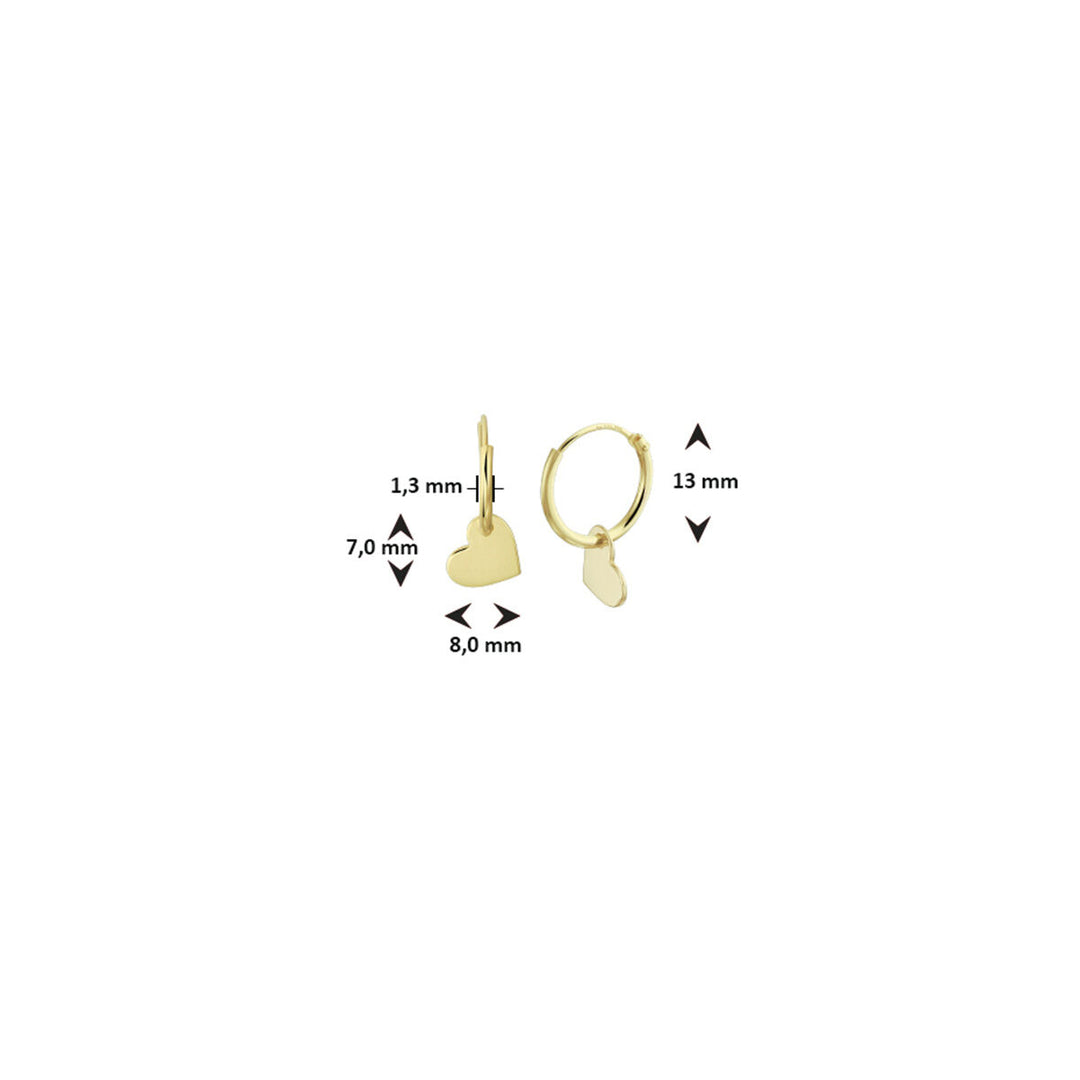 Ohrringe Herz 14K Gelbgold