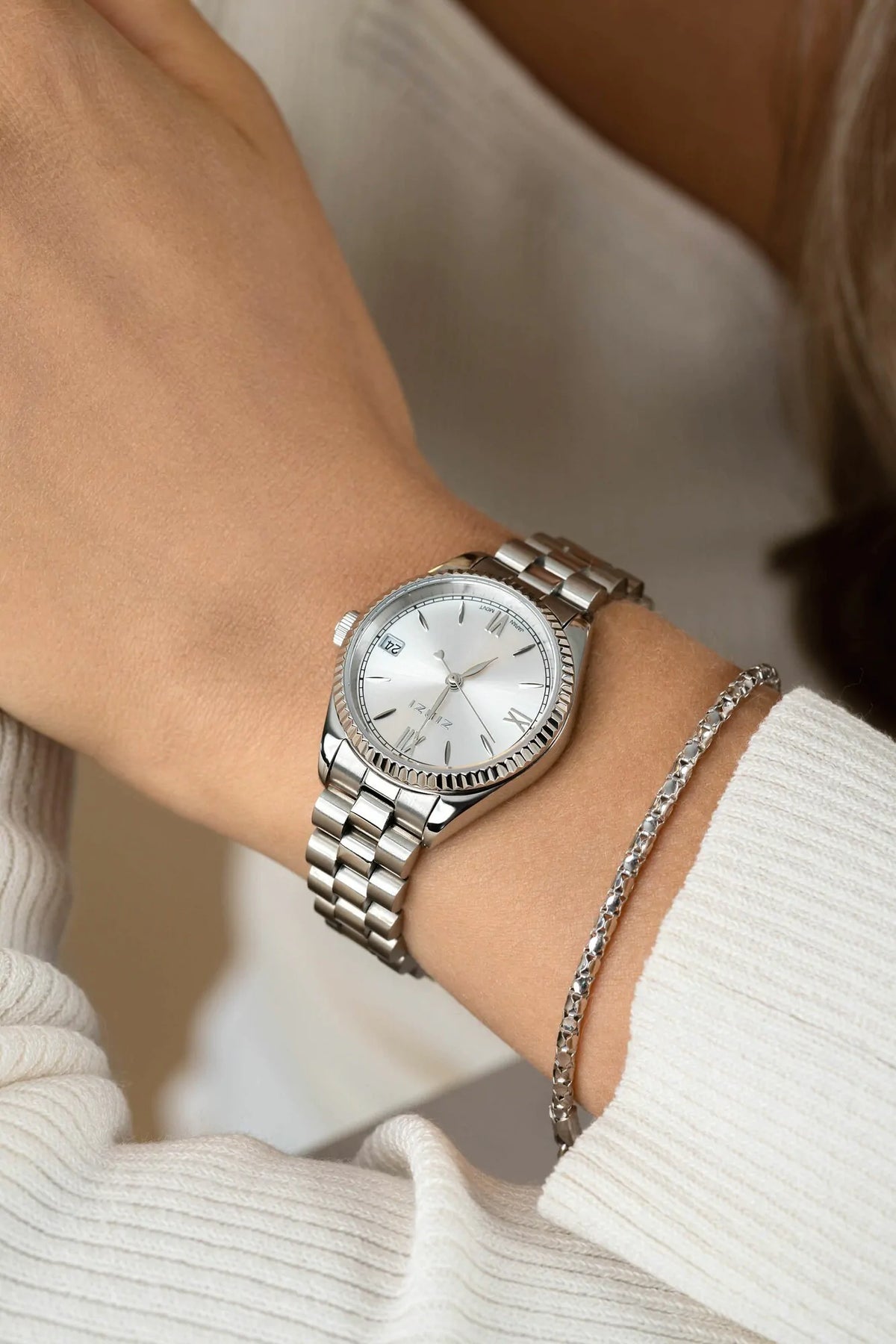 Zinzi Silberfarbene Uhr Stahl ZIW2202