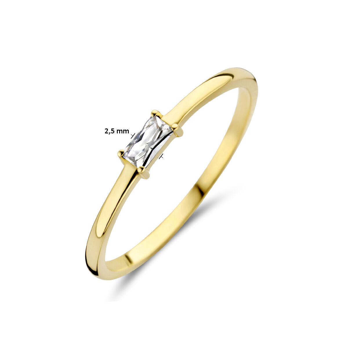 Ring mit Geburtsstein-Zirkonia April 14K Gelbgold