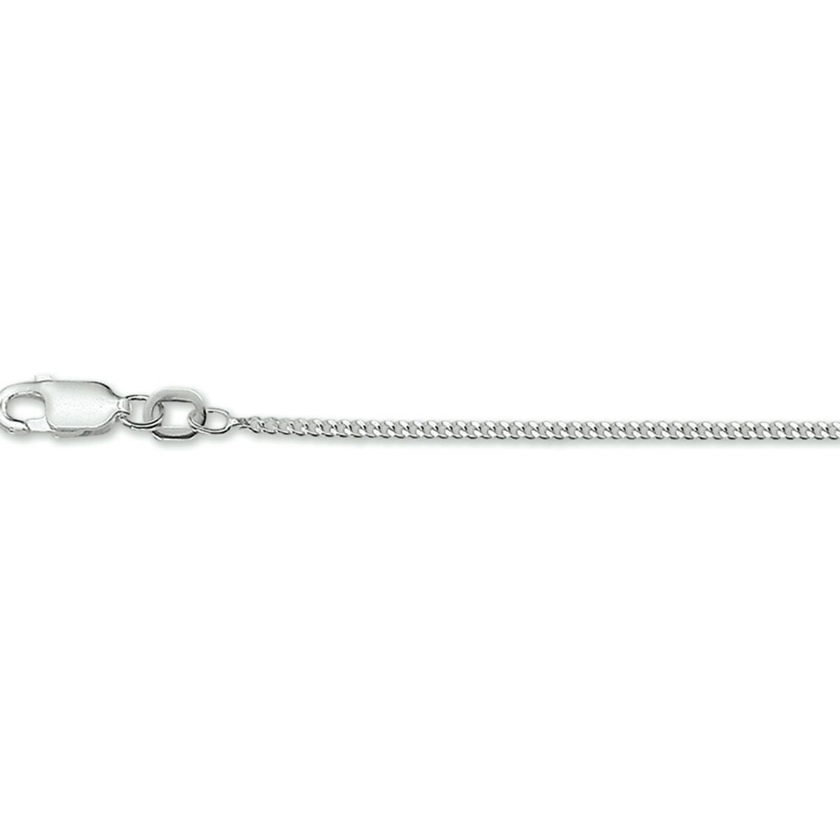 Collier aus rhodiniertem Silber mit 1,4 mm Gourmet-Glieder und 38 cm Länge