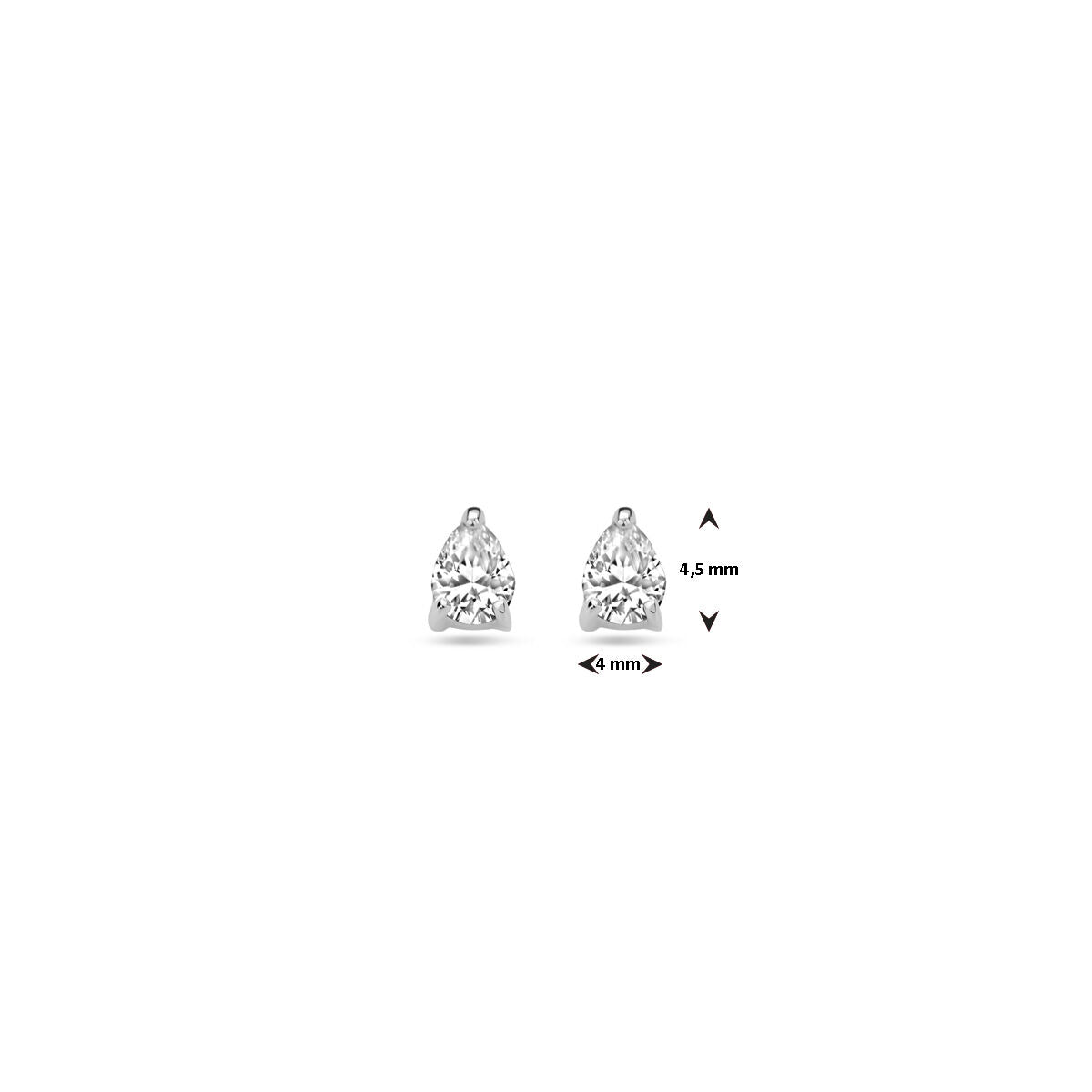 Ohrstecker Zirkonia 4,5 mm Silber rhodiniert