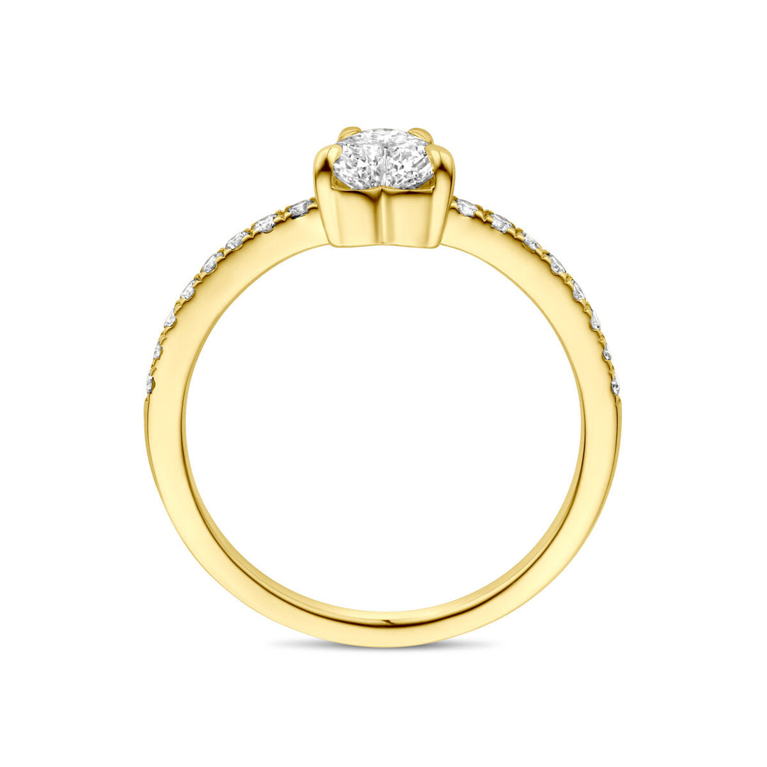 ring lab grown diamant 0.665ct h si 14K geelgoud